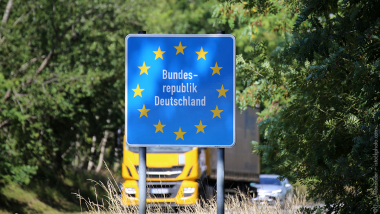 Ein Grenzschild der Bundesrepublik Deutschland.